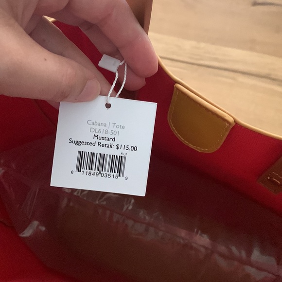 NWT yellow and white striped tote - Picture 6 of 8